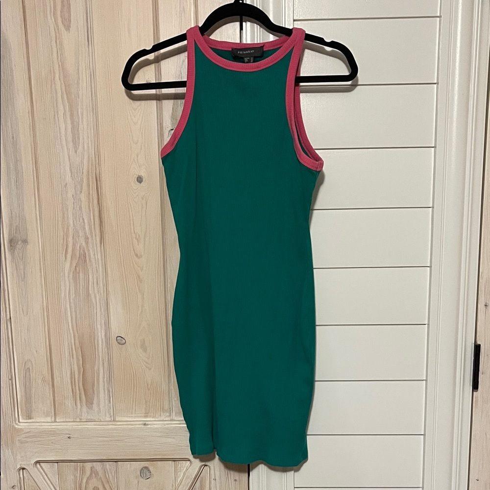 Primark Green and Pink Mini Dress